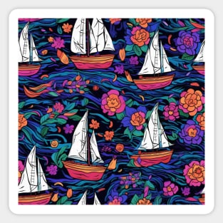 Sailing boats pattern Sticker